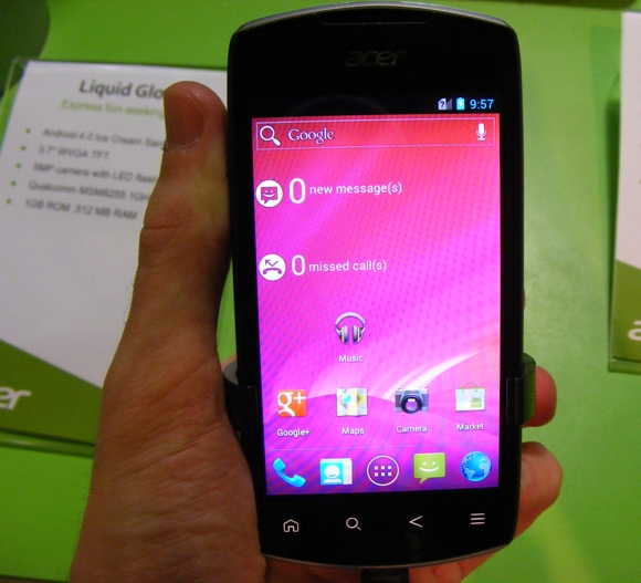 มาโชว์แล้ว Acer Liquid Glow หลังเปิดตัวก่อนงาน MWC 2012 ได้ไม่กี่วัน
