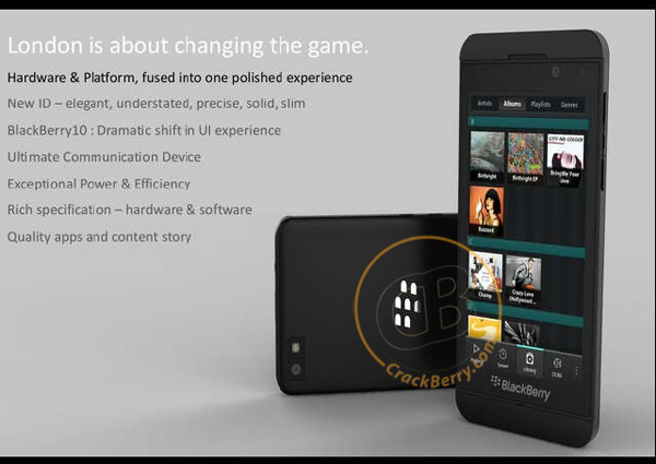 หลุด BlackBerry London ดีไซน์ใหม่สีดำสวยหรู มาพร้อมกับ BlackBerry 10 OS