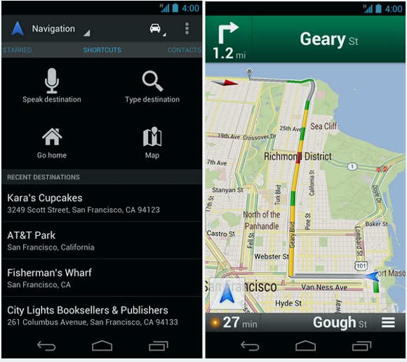 Google Maps ของ Android อัพเดทมาพร้อม Interface ใหม่สำหรับ ICS พร้อมเพิ่มความละเอียดของแผนที่