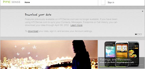 HTC เตรียมปิดตัว htcsense.com ในวันที่ 30 เมษายนนี้