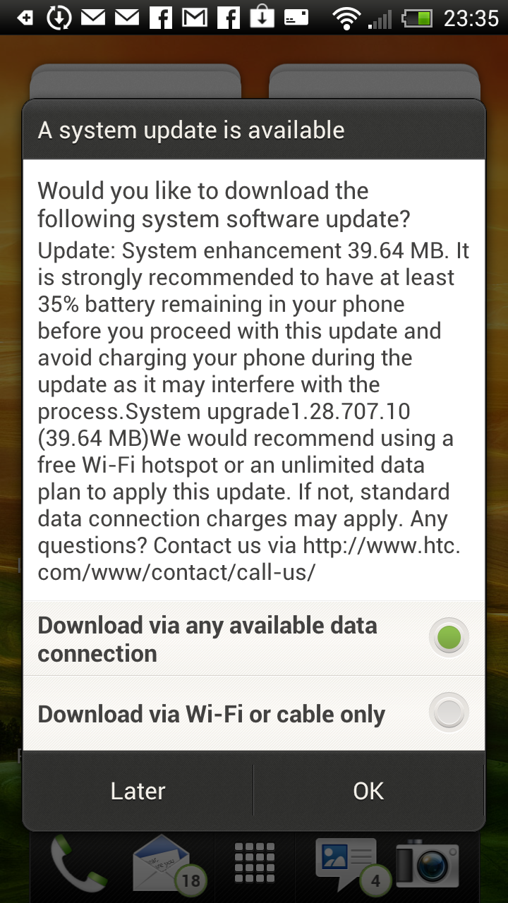 HTC ปล่อย Update OTA ของ HTC One X เครื่องศูนย์ เมื่อคืนวานนี้