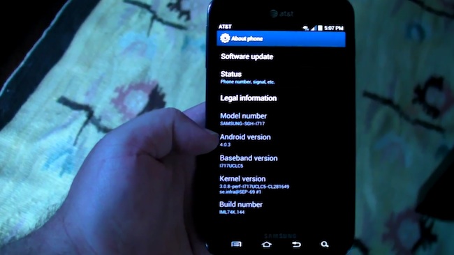 หลุดวีดีโอ AT&T Samsung Galaxy Note ใช้ Android 4.0 ICS