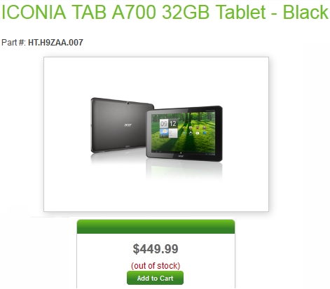 เปิดตัวแล้ว Acer Iconia Tab A700 CPU Quad-Core หน้าจอแบบ HD พร้อม ICS