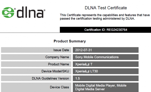 หลุดชื่อจริง LT30 ในชื่อของ Xperia T