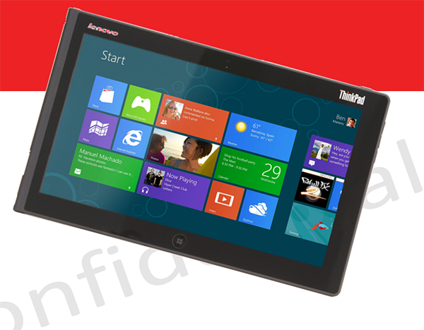 หลุดภาพ Lenovo Thinkpad Windows 8 Tablet พร้อม Keyboard Dock