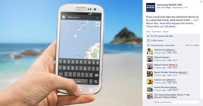 หน้าแตกยับ วิธีโปรโมทของ Samsung บน Facebook โดนแฟน Apple อัดเละ