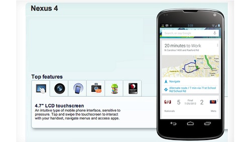 หลุดหน้ารับจอง LG Nexus 4 มีให้เลือก 2 สี