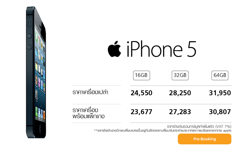 แอบกระซิบราคา iPhone 5 ของ dtac