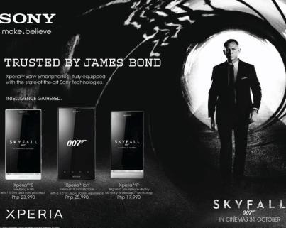 เข็มขัดสั้น!!… Sony กับวิธีโปรโมตมือถือ XPERIA ในภาพยนตร์ 007 Skyfall