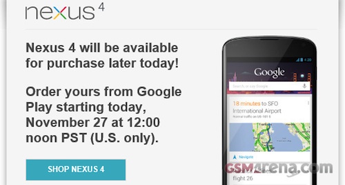 ขายดีจนต้องรอซื้อ!!! Google Nexus 4 ล็อตใหม่กำลังมาให้ซื้อ