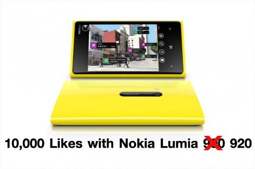 จับแจกแล้วจ้า กิจกรรม “10,000 Likes with Nokia Lumia 900” อัพเกรดให้เป็น Nokia Lumia 920 ไปเลย!!