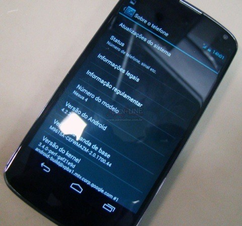 Nexus 4 รุ่นใหม่จะมาพร้อมกับ Android 4.2.2