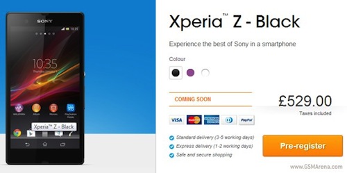 ราคาและกำหนดวางขาย Xperia Z เบื้องต้นคือ?