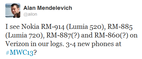 Nokia จะเปิดตัว Lumia 520, Lumia 720 และอีก 2 รุ่นไร้นามในงาน MWC2013?