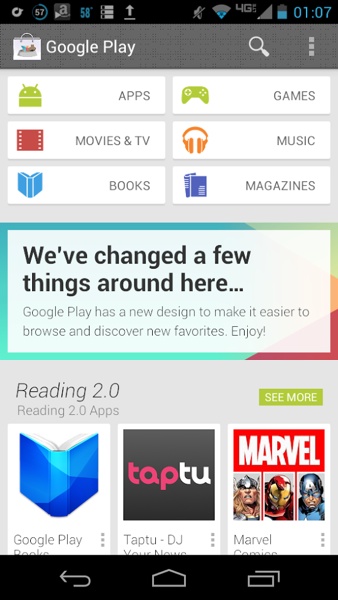 หลุดหน้าจอ Android Play Store 4.0