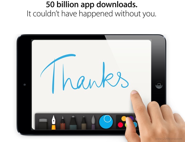 Apple App Store ยอดดาวน์โหลดแอพพลิเคชั่นทะลุ 50,000 ล้านครั้งแล้ว