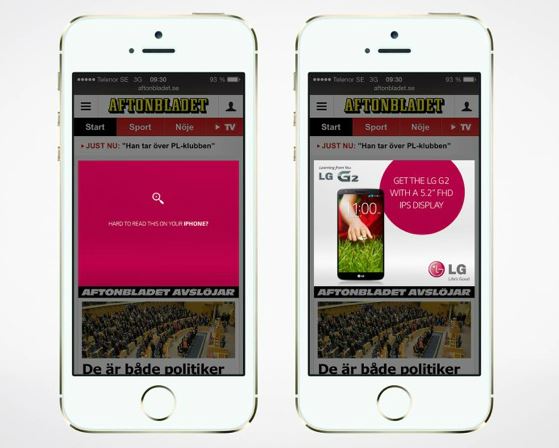 บลัฟแหลก… ป้ายโฆษณาอัจฉริยะ โปรโมต G2 ถึงมือเมื่อใช้งาน Smartphones กลุ่มเป้าหมาย