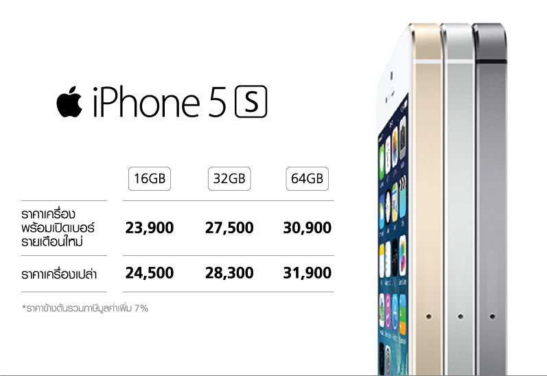 ตามมาติดๆ TrueMove H ประกาศราคา iPhone 5s ราคาเริ่มต้นที่ 23,900 บาท iPhone 5c เริ่มต้นที่ 19,900 บาท พร้อมสามแพคเกจ