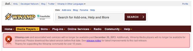 Winamp จะปิดตัวแล้ว ใครคิดถึงกันบ้างไหม