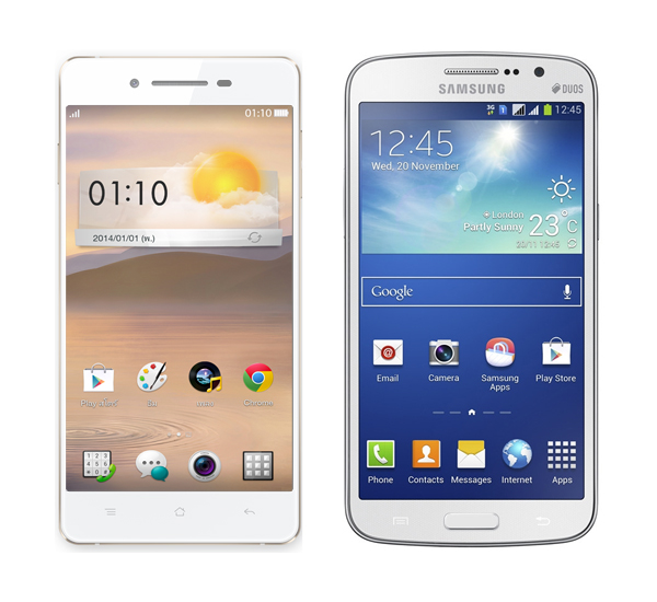 เปรียบมวยสมาร์ทโฟน 2 ซิมจอใหญ่ OPPO R1 VS Samsung Galaxy Grand 2
