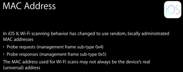 iOS 8 เปลี่ยนไปแสกน WiFi ด้วย MAC Address ปลอม ตามข้อมูลยากขึ้น