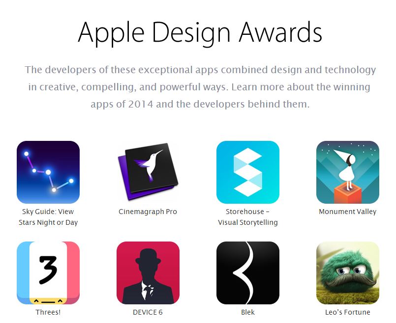 Apple เผยรางวัล 10 แอปพลิเคชั่นออกแบบดีเด่นสำหรับ iOS ประจำปี 2014!!