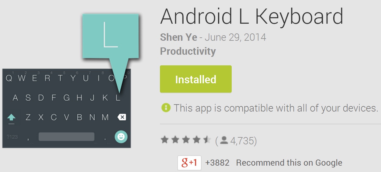 ลาก่อน คีย์บอร์ด Android L บนเพลย์สโตร์ โดน Google สั่งเก็บฐานละเมิดลิขสิทธิ์!!