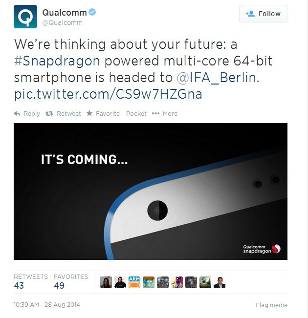 Qualcomm สวมบทป๋าดันช่วย HTC โปรโมตโทรศัพท์ 64 บิตก่อนงาน IFA 2014!!