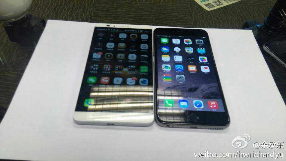 Huawei ของแจมอัด iPhone 6 ชูจุดขาย Mate 7 จอใหญ่กว่าเครื่องเท่ากัน!!