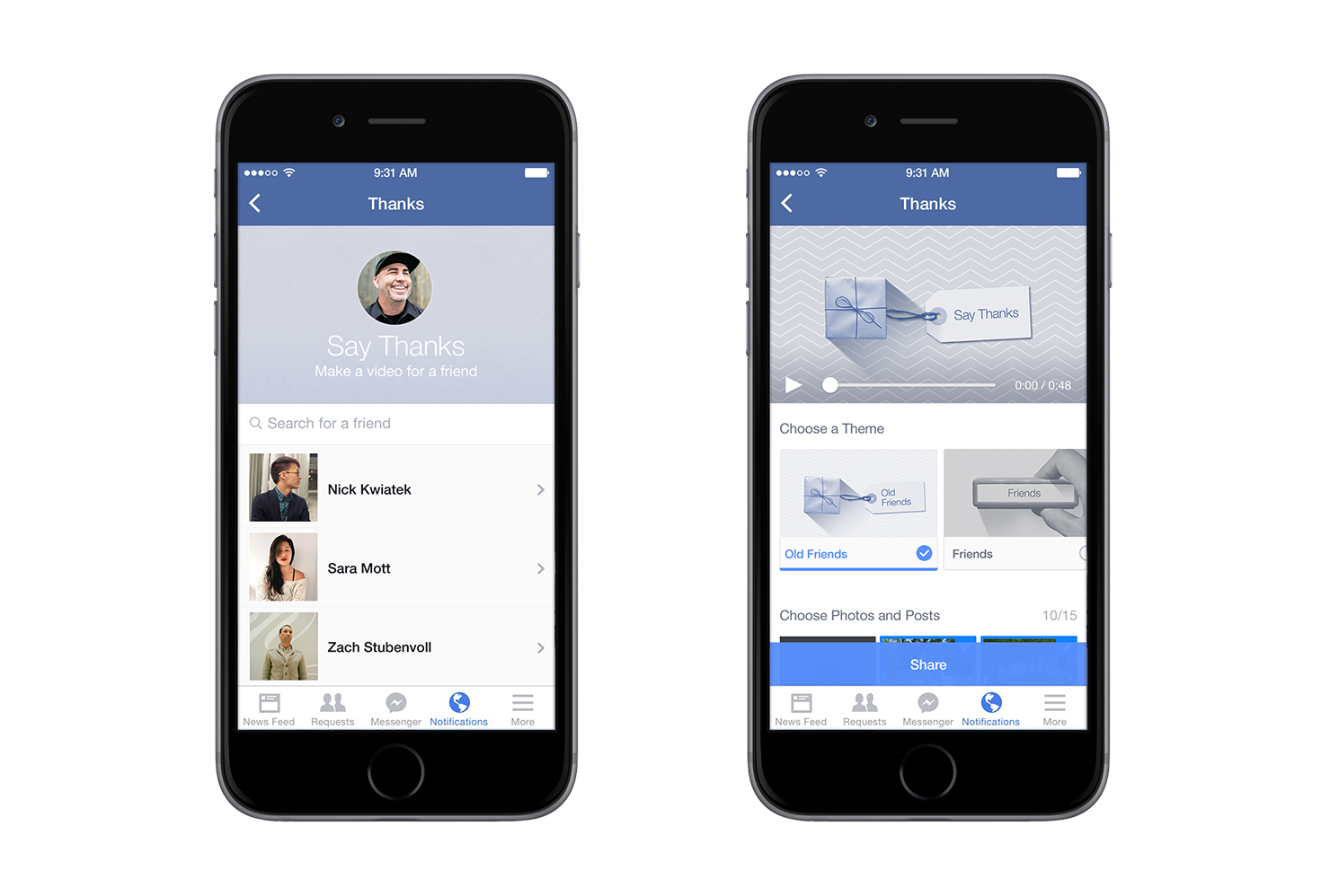 Facebook เปิดตัว Say Thanks