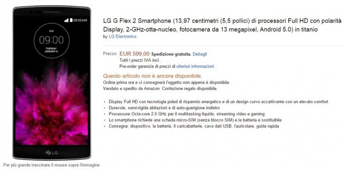 ผุดราคา LG G Flex 2 บน Amazon เยอรมัน ราคาไม่แพงอย่างที่คิด