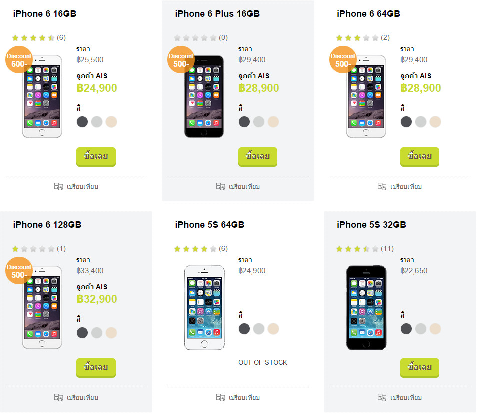 iPhone 6 และ iPhone 6 Plus เครื่องเปล่าราคาใหม่เท่ากับ Apple Store จัดได้เลยที่ AIS Online Store