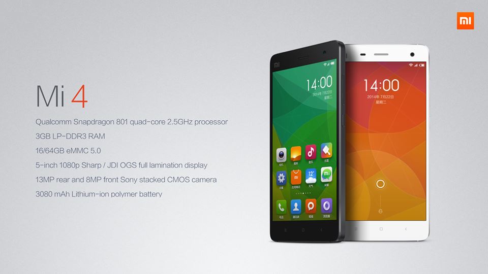 Xiaomi เตรียมบุกไทยแล้วที่งาน Mobile Expo ประเดิมเปิดจอง Mi4 ราคาศูนย์ไทย 10,990 บาท