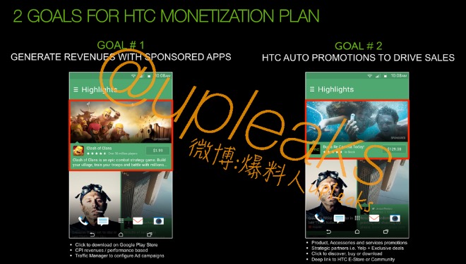 แผนการปั๊มเงินใหม่ของ HTC หลุดตัวอย่าง BlinkFeed ติดโฆษณา