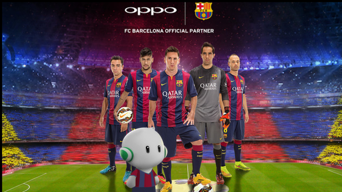 รุกหนัก Oppo เซ็นสัญญาเป็นผู้สนับสนุนสุดยอดทีมฟุตบอลแห่งยุค Barcelona