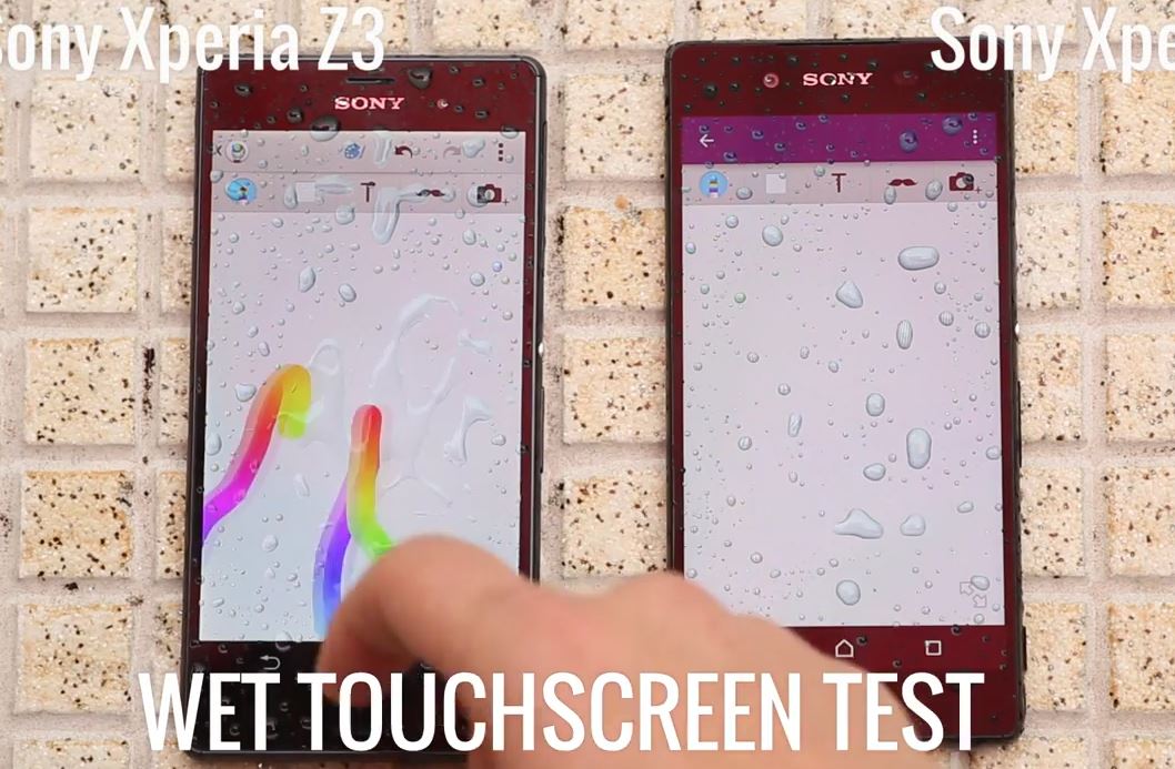 GSMArena ทดสอบ Sony Xperia Z3 Plus ใช้งานได้แม่นยำดีแม้ว่าจอเปียกน้ำ