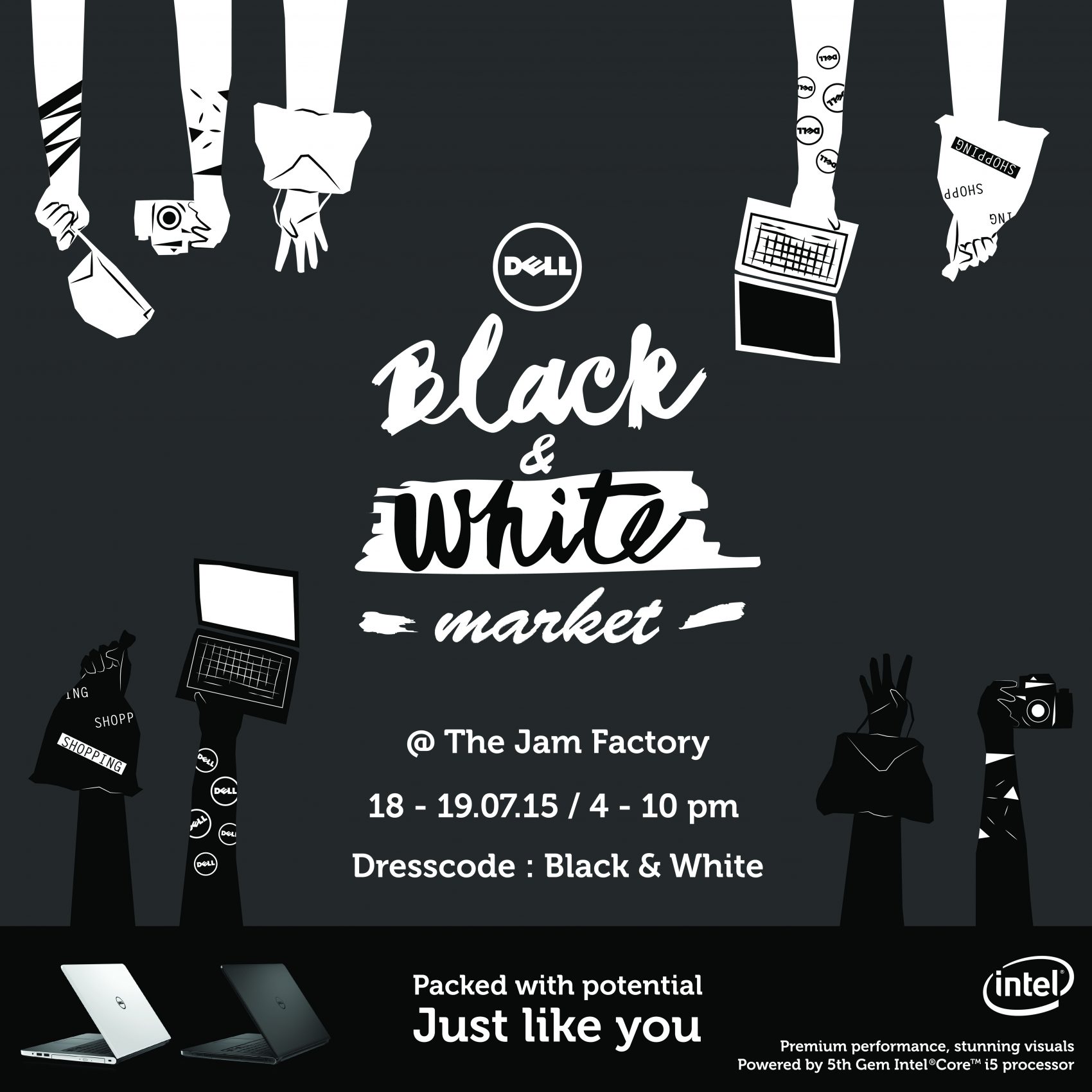 18 – 19 ก.ค. นี้ เดลล์เนรมิต The Jam Factory จัดงาน Black & White Weekend Market ฮิปสเตอร์ตัวจริงห้ามพลาด!