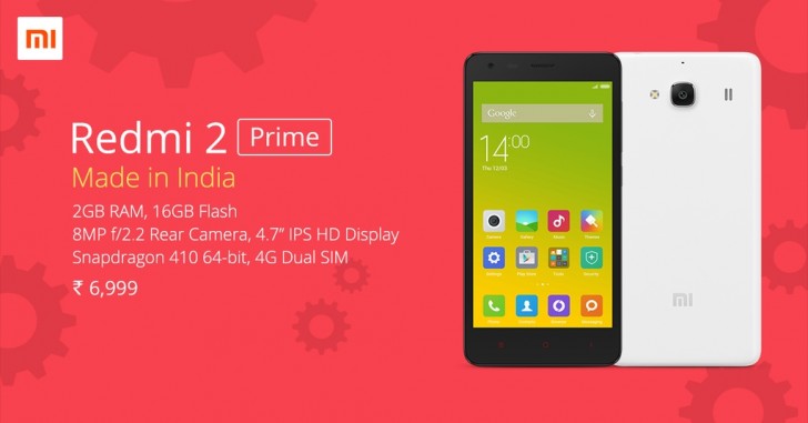 ประเดิมแล้ว Xiaomi เปิดตัว Redmi 2 Prime ผลิตจากโรงงานในอินเดีย