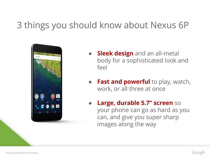 หลุดเอกสารพรีเซ็นเทชั่นสำหรับเครื่อง Huawei Nexus 6P ชัดแบบไม่มีกังขา