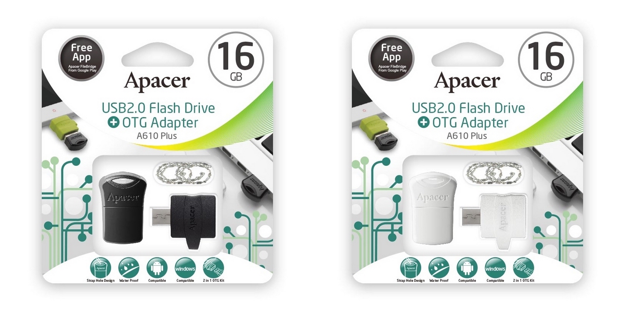 Apacer จัดเช็ตคู่ A610 OTG พร้อมแฟลชไดร์ฟ AH116 เอาใจสาวกสมาร์ทโฟนตัวจริง