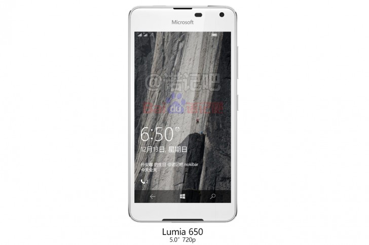 อีกหนึ่งรุ่น รูปแรกหน้าตา Microsoft Lumia 650 โทรศัพท์ Windows 10