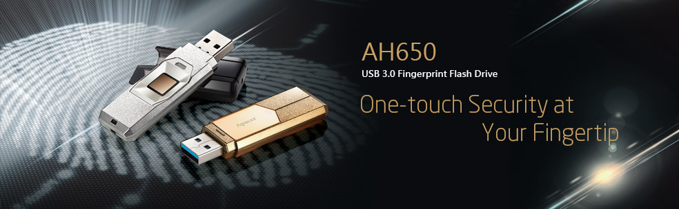 Apacer AH650 แฟลชไดร์ฟพร้อมระบบสแกนลายนิ้วมือ