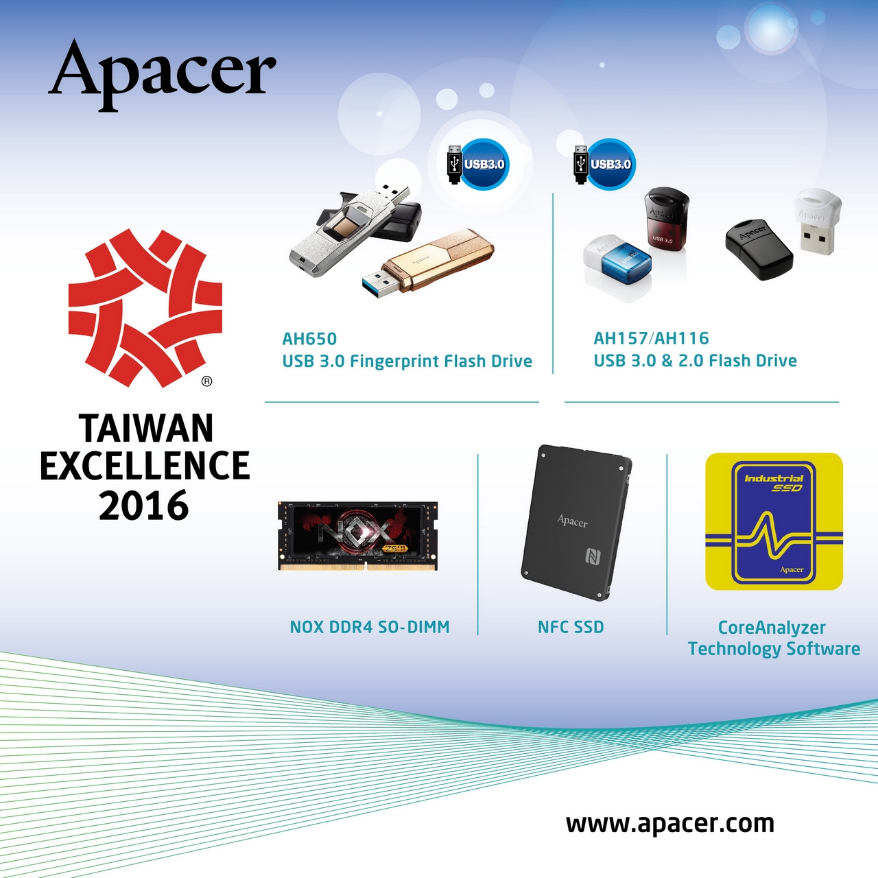 Apacer ได้รับรางวัล Taiwan Excellence Award ครั้งที่ 24