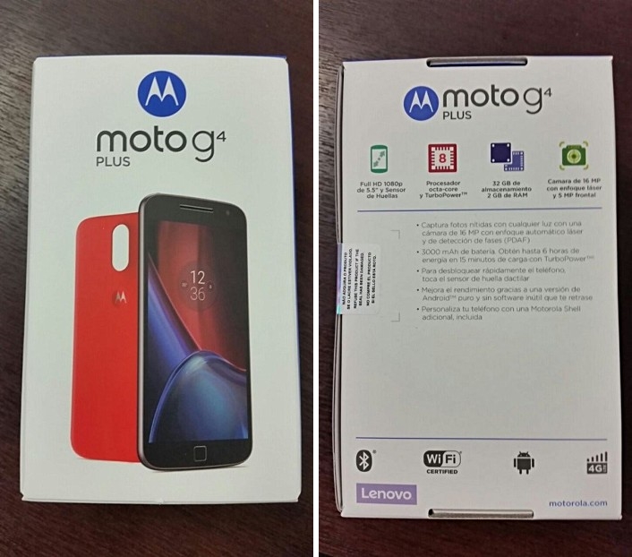 หลุดกล่อง Moto G4 Plus ยันสเปค CPU octa core , จอ 5.5 นิ้ว มีปุ่ม HOME