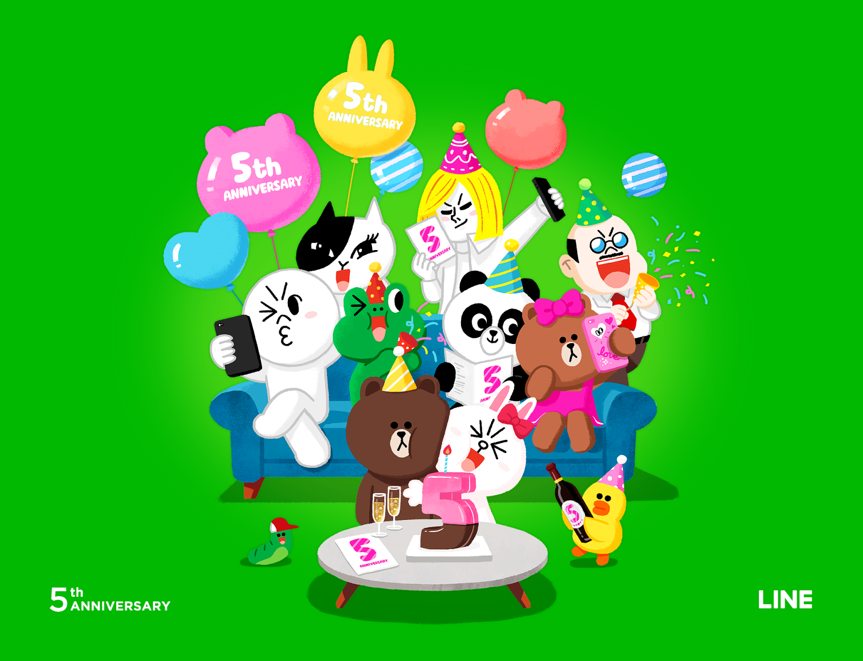 LINE ฉลองครบ 5 ปี  จัดโปรโมชั่นซื้อสติกเกอร์คาแรคเตอร์ LINE ครึ่งราคา และโทร LINE Out ฟรี วันนี้