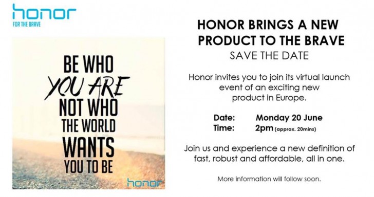 Huawei ร่อนบัตรเชิญสื่อเปิดตัว Honor รุ่นใหม่ที่ ยุโรป วันที่ 20 มิ.ย.นี้