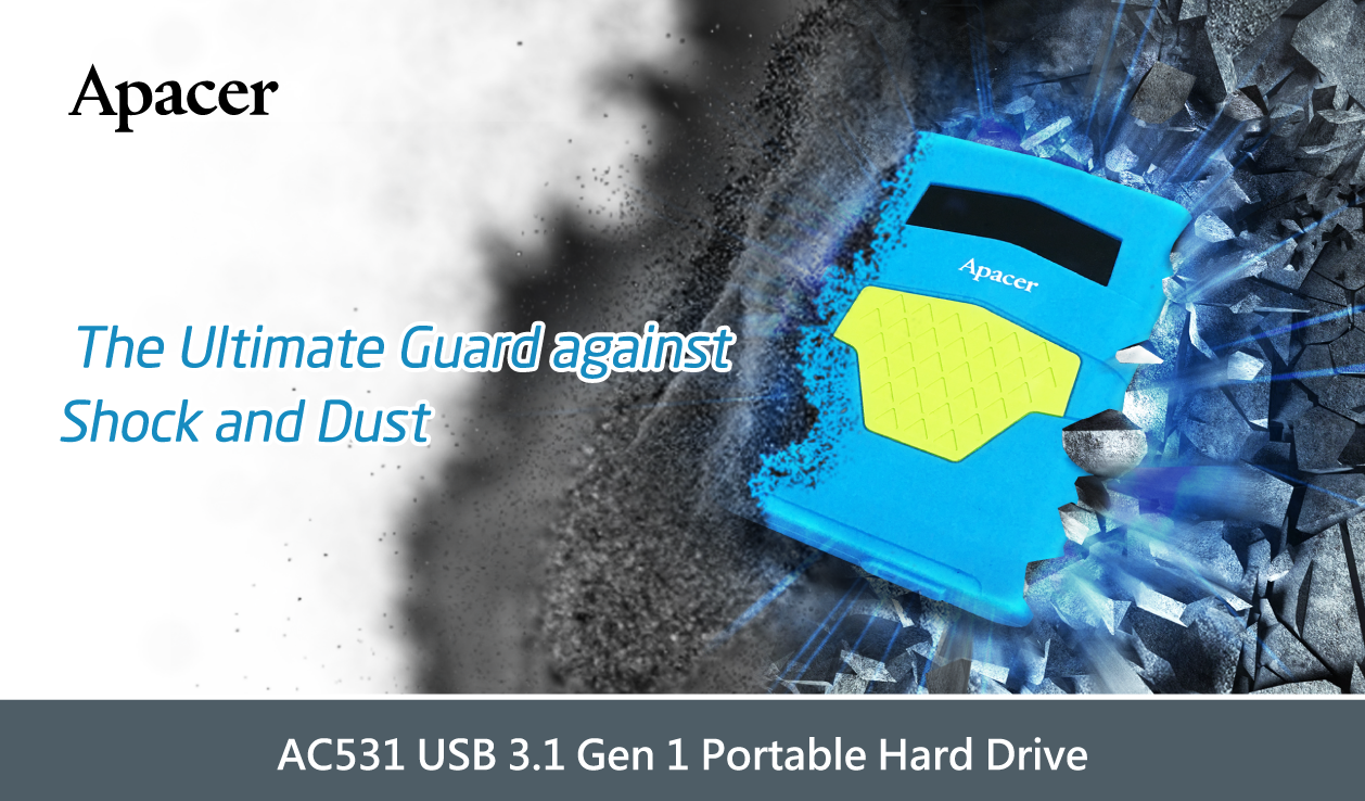 Apacer เปิดตัวฮาร์ดไดร์ฟขนาดพกพา AC531 มาพร้อมกับ “Duo Protection”  ป้องกันอันตรายจากการกระแทกและฝุ่นละออง