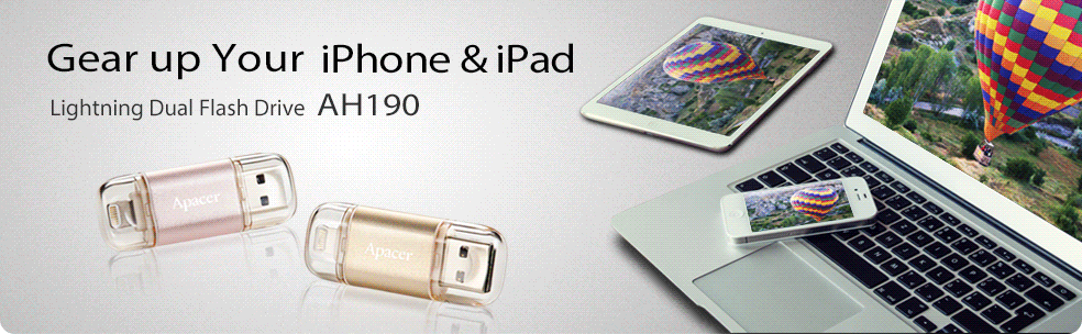 iPhone และ iPad ของคุณ พื้นที่เต็ม?  Apacer AH190 Dual Flash Drive สำหรับ iOS Device ช่วยคุณได้