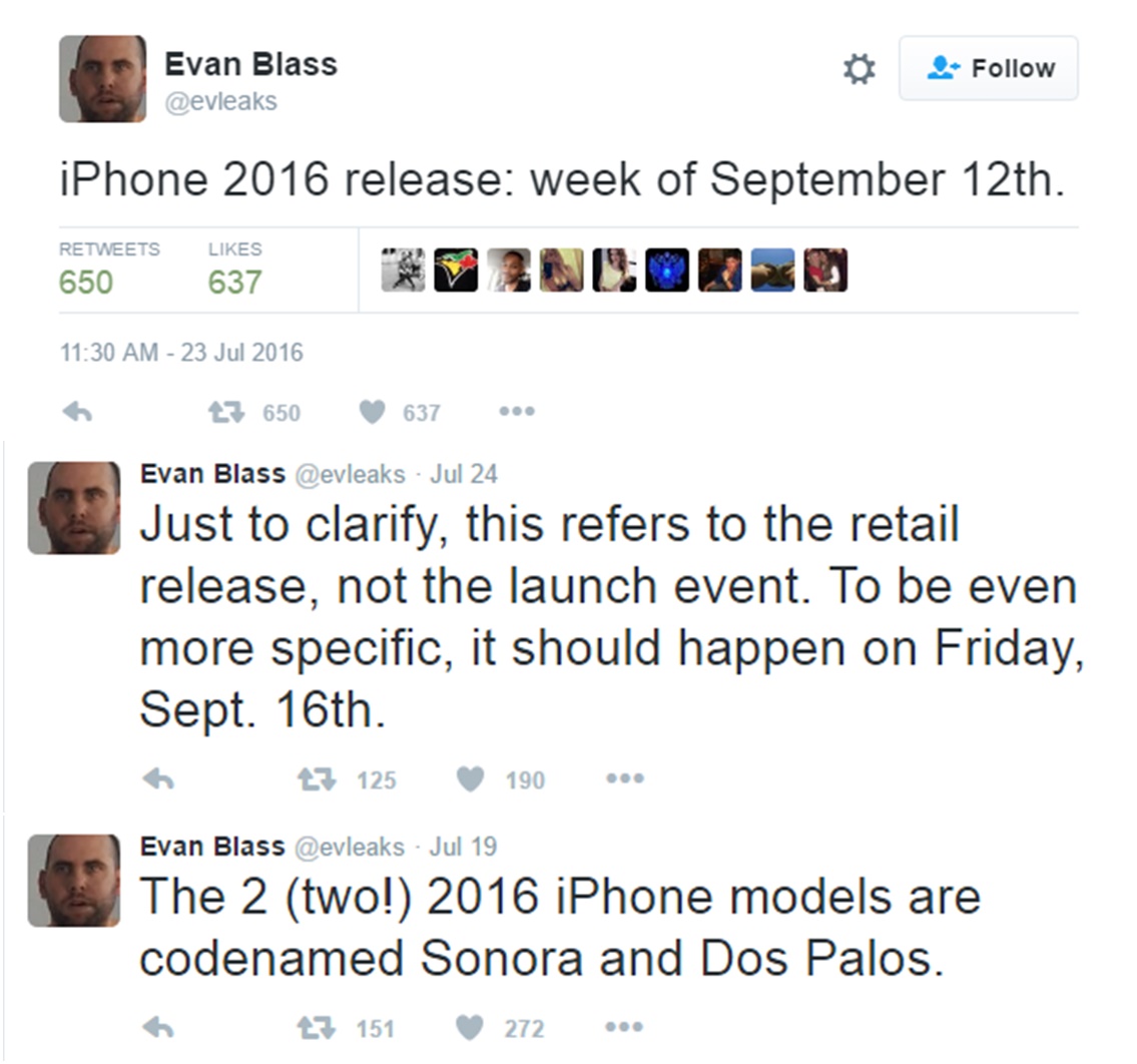 Evan Blass เจ้าเก่าเผย iPhone 7 เปิดตัว 12-16 กันยายนนี้ แถมมี 2 รุ่น