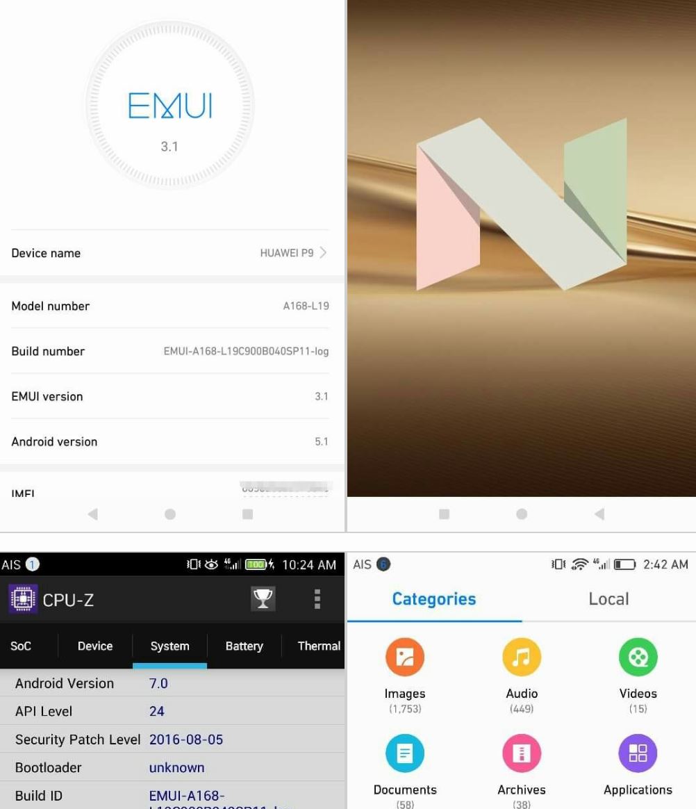 ยิ้มกริ่ม หลุดวีดีโอทดสอบ Android 7.0 Nougat สำหรับเครื่อง Huawei P9